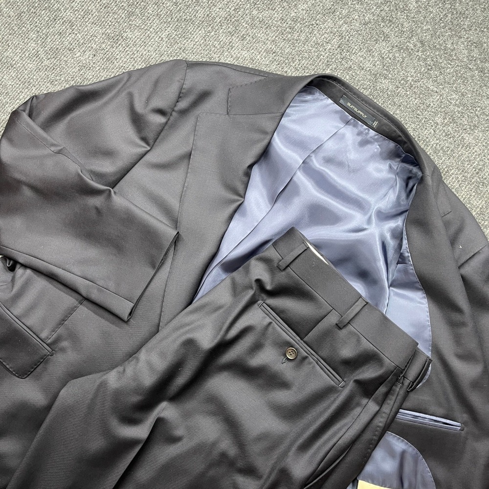 Suitsupply Custom Made Full Suit Jacket W/ Pants Dark Navy Blue Mens 46 EU